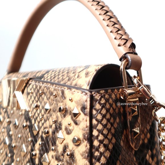 *NEW* MICHAEL KORS KARLIE SATCHEL - SNAKE EMBOSSED - Picture 7 of 10